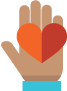Image of palm of hand and heart symbol